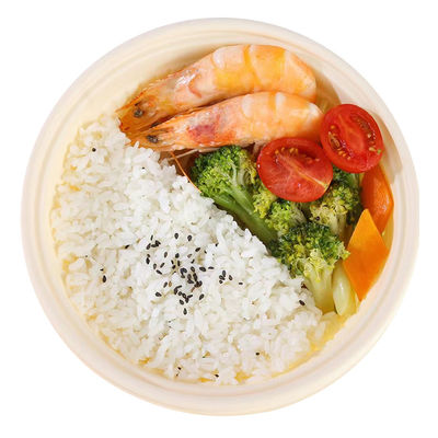 Colore naturale Scatola da pranzo monouso Biodegradabile Corn Starch Bowl Portabile Proof Leak