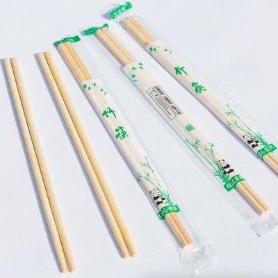 Colore naturale OPP Imballaggio Bambù Rotondo Bastoni usa e getta personalizzati Bastoni una tantum Eco-friendly Biodegradabile