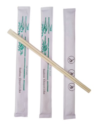 Bacchette di bambù delicate all'ingrosso personalizzate, rotonde/gemellate/Tensoge, naturali, con custodia di carta individuale